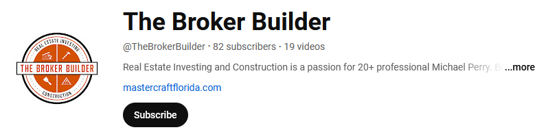 A screenshot of the youtube page for a video maker.